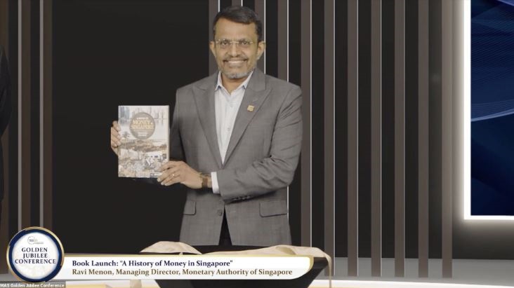 MD Ravi Menon launched the 50th anniversary commemorative book, "A History of Money in Singapore”