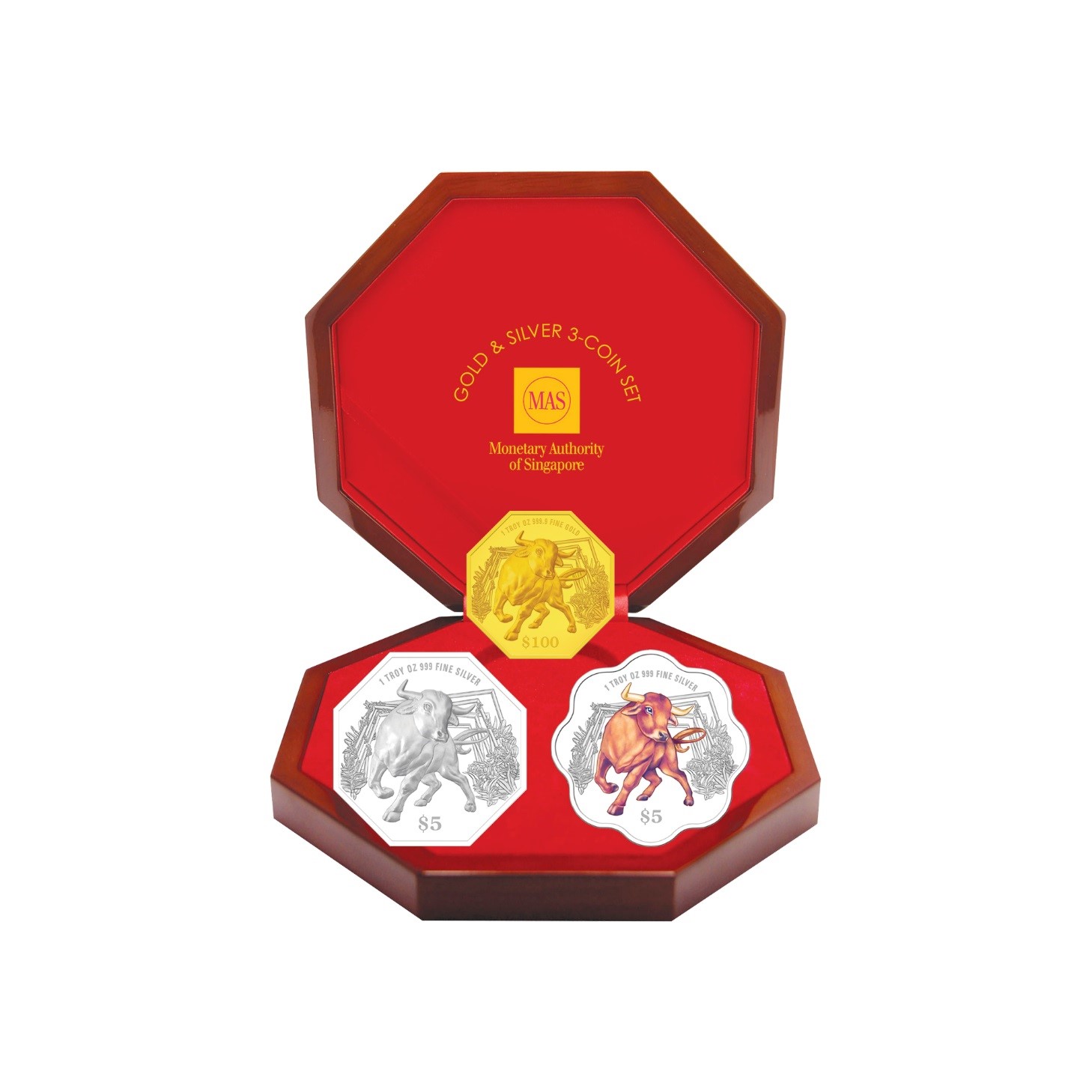 英国ヴィンテージ SILVER 1ポンド紙幣 エマージェンシー・チャーム MAS Unveils 2021 Year of the Ox Chinese Almanac Coins