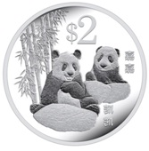 Panda $2 Cupro-Nickel Proof-Like Coin