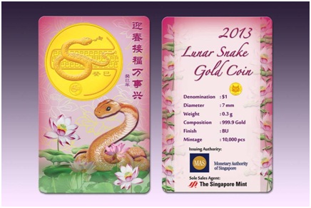 Snake Gold BU Coin