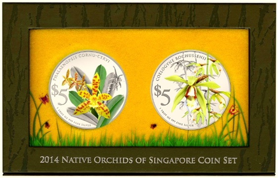 2014 Native Orchids of Singapore 2in1 Coin Set